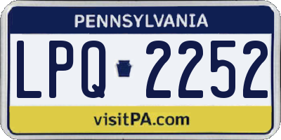 PA license plate LPQ2252
