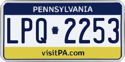 PA license plate LPQ2253