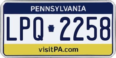PA license plate LPQ2258