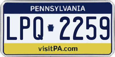 PA license plate LPQ2259