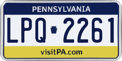 PA license plate LPQ2261