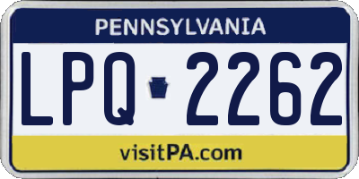 PA license plate LPQ2262