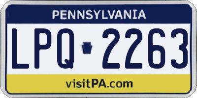 PA license plate LPQ2263