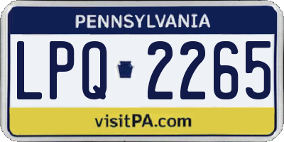 PA license plate LPQ2265