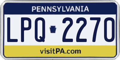PA license plate LPQ2270
