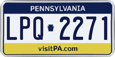 PA license plate LPQ2271