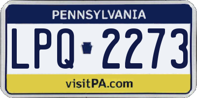 PA license plate LPQ2273