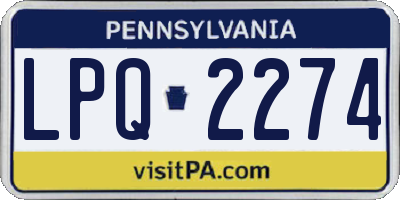 PA license plate LPQ2274