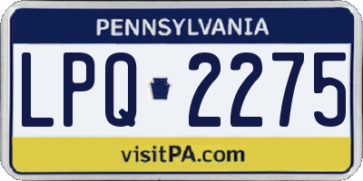 PA license plate LPQ2275