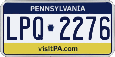 PA license plate LPQ2276