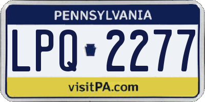 PA license plate LPQ2277