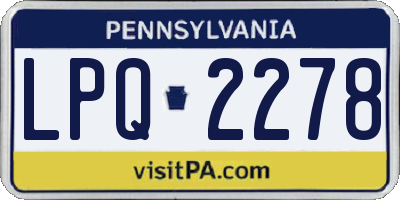 PA license plate LPQ2278