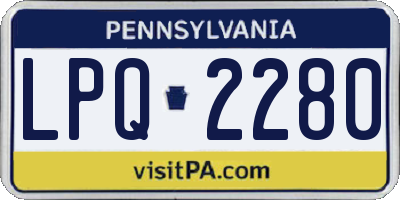 PA license plate LPQ2280