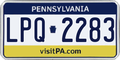PA license plate LPQ2283