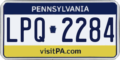 PA license plate LPQ2284