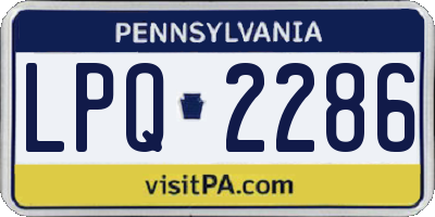 PA license plate LPQ2286