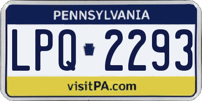 PA license plate LPQ2293