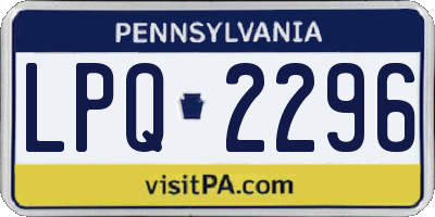 PA license plate LPQ2296