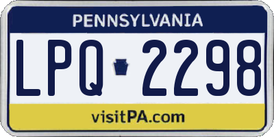 PA license plate LPQ2298