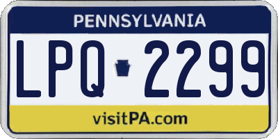 PA license plate LPQ2299