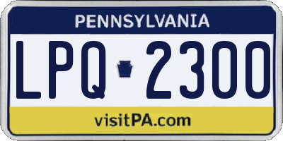 PA license plate LPQ2300
