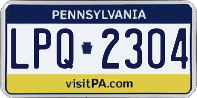 PA license plate LPQ2304