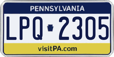 PA license plate LPQ2305