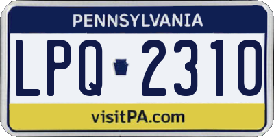 PA license plate LPQ2310