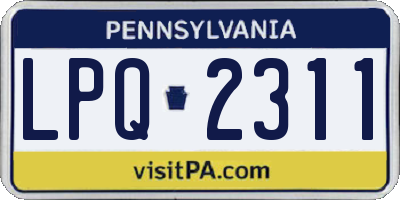 PA license plate LPQ2311