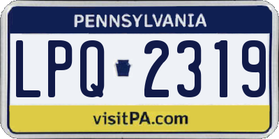 PA license plate LPQ2319