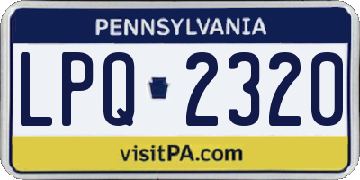 PA license plate LPQ2320