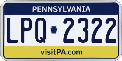 PA license plate LPQ2322