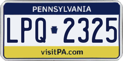 PA license plate LPQ2325