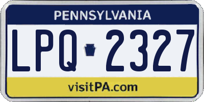 PA license plate LPQ2327