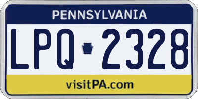 PA license plate LPQ2328