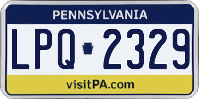 PA license plate LPQ2329