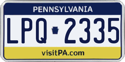PA license plate LPQ2335