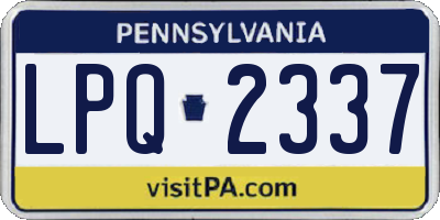 PA license plate LPQ2337