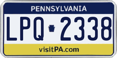 PA license plate LPQ2338