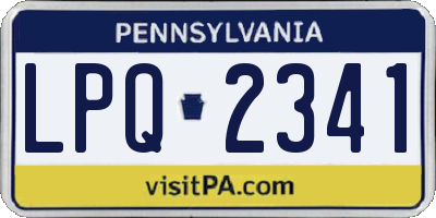 PA license plate LPQ2341