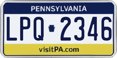 PA license plate LPQ2346