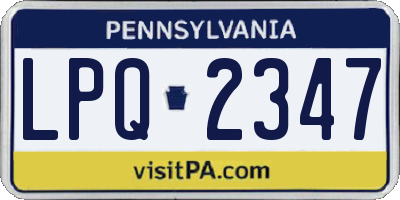 PA license plate LPQ2347