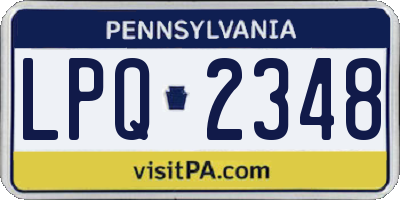 PA license plate LPQ2348