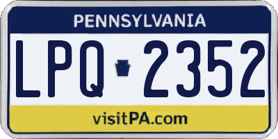 PA license plate LPQ2352