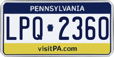 PA license plate LPQ2360