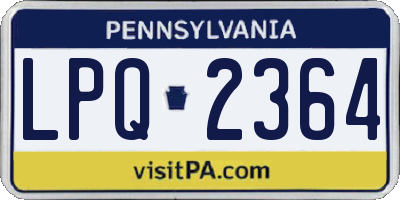 PA license plate LPQ2364