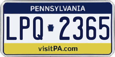 PA license plate LPQ2365
