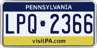 PA license plate LPQ2366