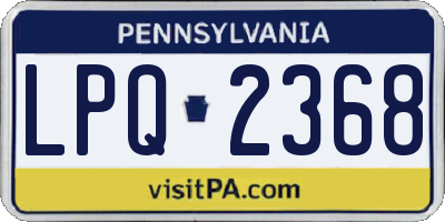 PA license plate LPQ2368