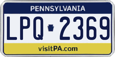 PA license plate LPQ2369